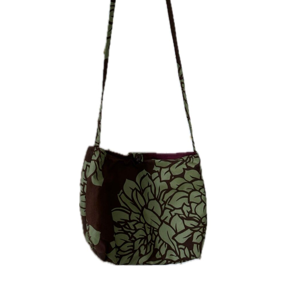 Handmade Handcrafted Sig Zane Material Single Button Closure Crossbody Bag